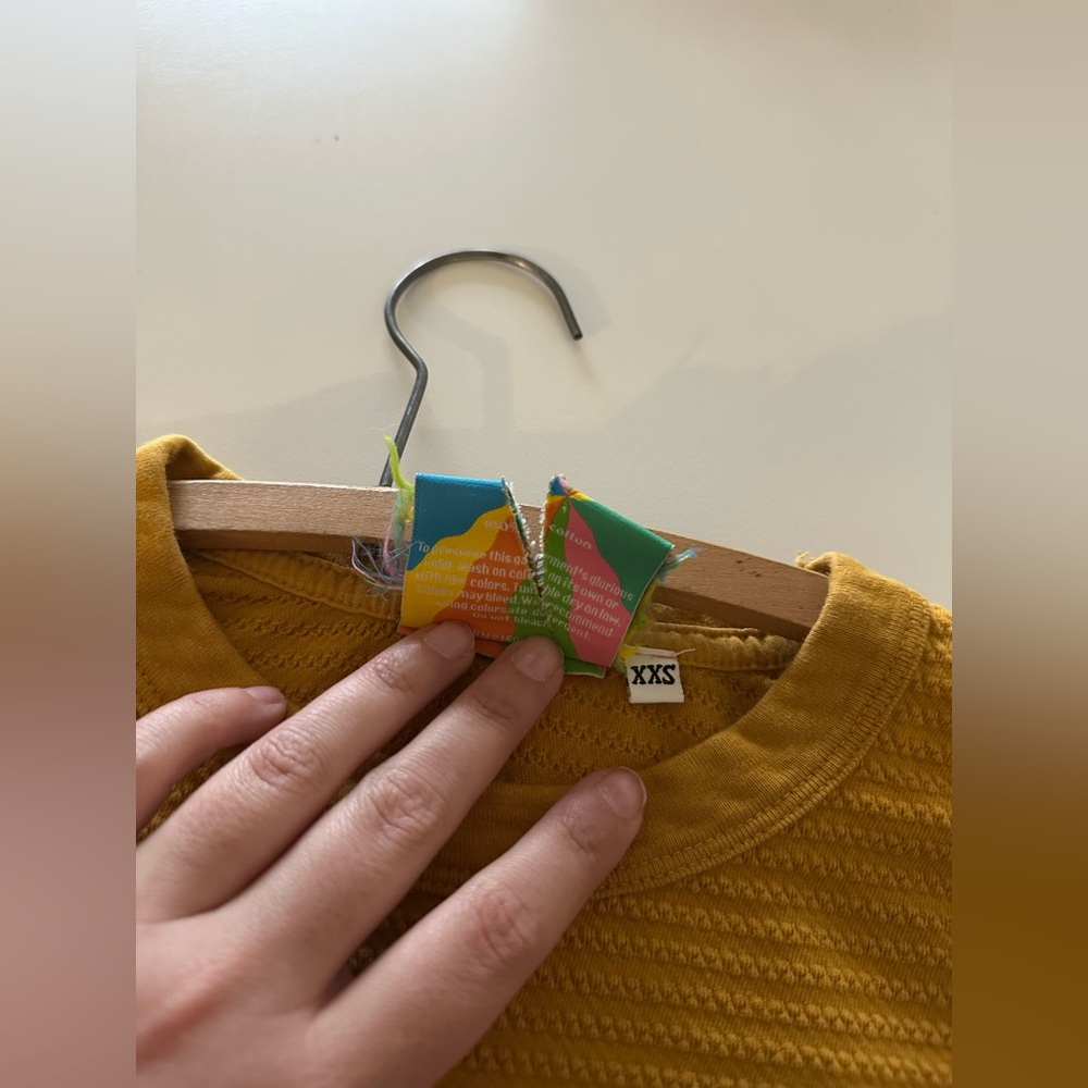 Big Bud Press Honeycomb Thermal Oversized Long Sleeve Tee XXS Spicy Mustard? - Picture 6 of 6